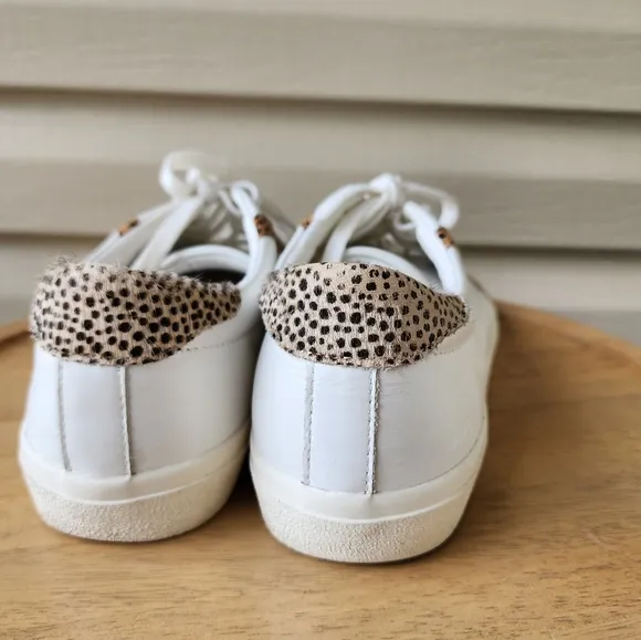 Madewell sidewalk low top sneakers in leather and calf hair