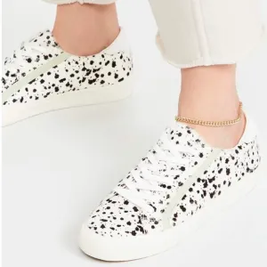 Madewell Sidewalk Low-Top Sneakers in Spatter-Painted Calf Hair