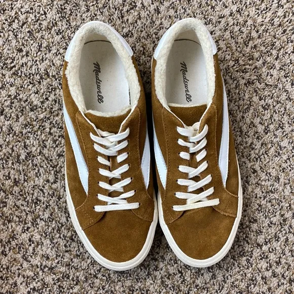 Madewell Sidewalk Low Top Suede Sherpa Sneakers