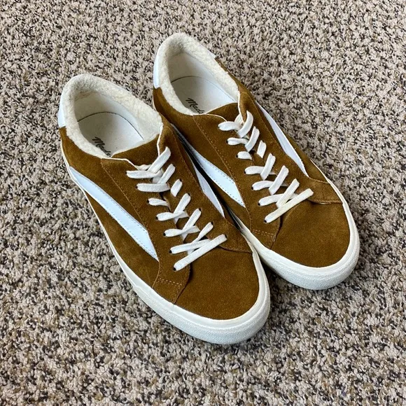 Madewell Sidewalk Low Top Suede Sherpa Sneakers