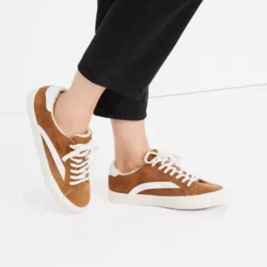 Madewell Sidewalk Low Top Suede Sherpa Sneakers