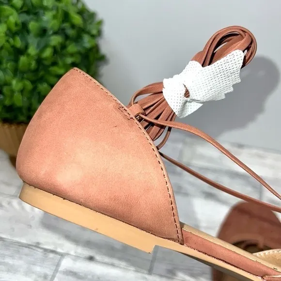 Madewell The Celina Lace-Up Flat in Woven Nubuck Size 8 NWT