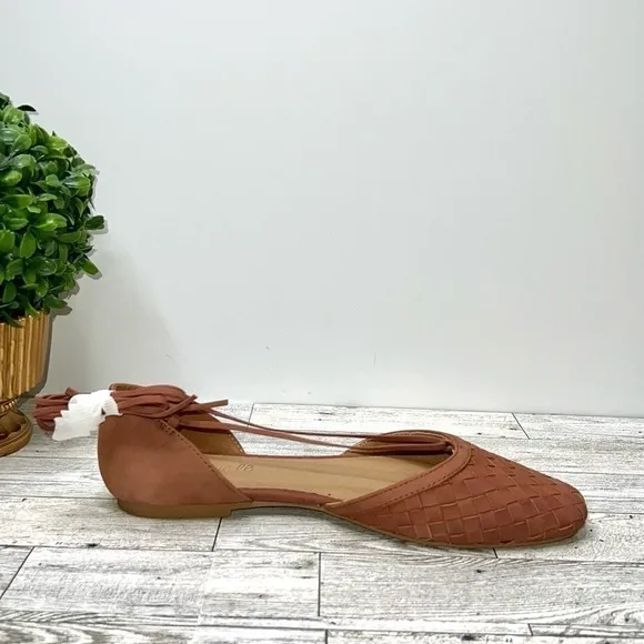 Madewell The Celina Lace-Up Flat in Woven Nubuck Size 8 NWT