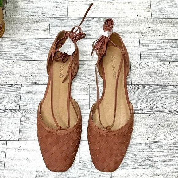 Madewell The Celina Lace-Up Flat in Woven Nubuck Size 8 NWT