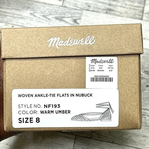 Madewell The Celina Lace-Up Flat in Woven Nubuck Size 8 NWT