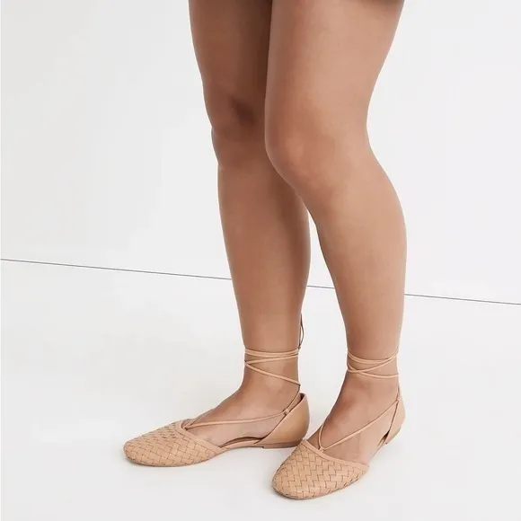 Madewell The Celina Lace-Up Flat in Woven Nubuck Size 8 NWT
