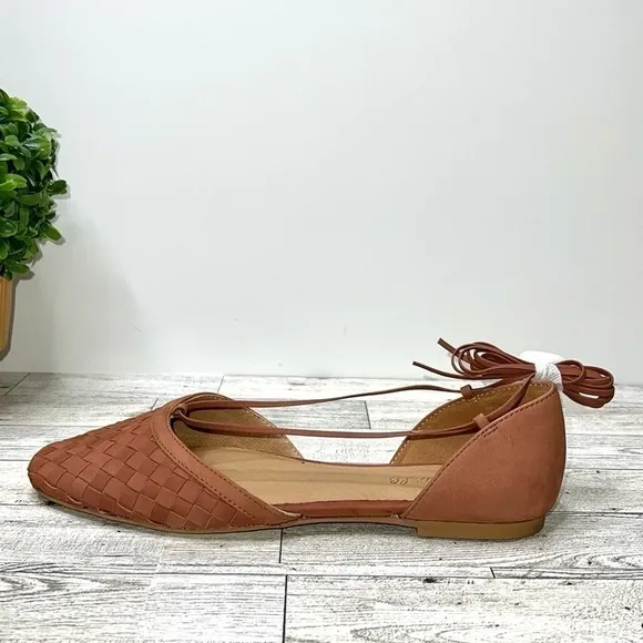 Madewell The Celina Lace-Up Flat in Woven Nubuck Size 8 NWT