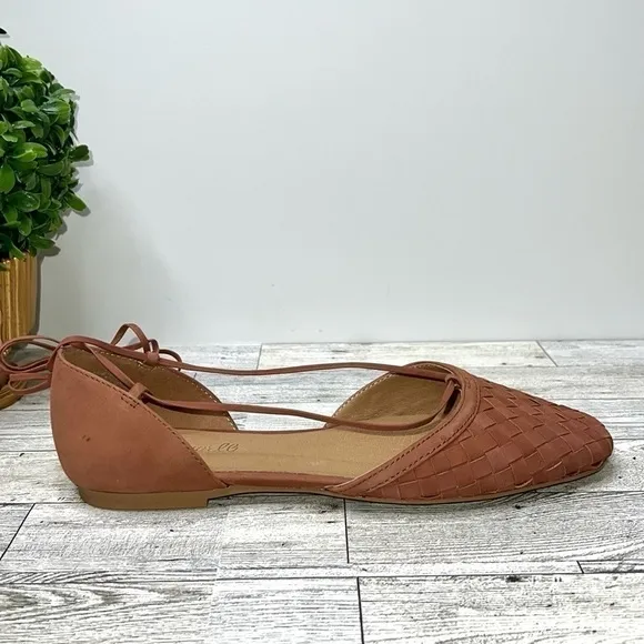 Madewell The Celina Lace-Up Flat in Woven Nubuck Size 8 NWT