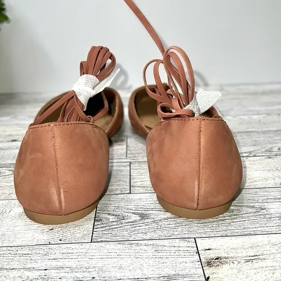 Madewell The Celina Lace-Up Flat in Woven Nubuck Size 8 NWT