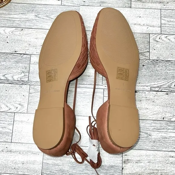 Madewell The Celina Lace-Up Flat in Woven Nubuck Size 8 NWT