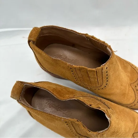Madewell The Grayson Brogue Chelsea Ankle Boots Womens Size 8.5 Brown Western