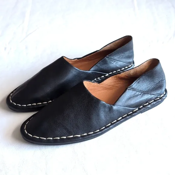 Madewell The Izabel Convertible Mule Black Leather Flats Women's Size 6