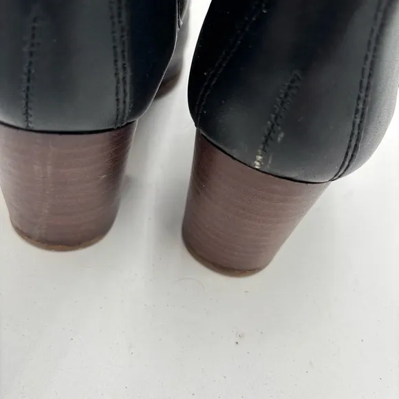 Madewell Women’s 6 Black Leather The Regan Chelsea Heeled Ankle Boots