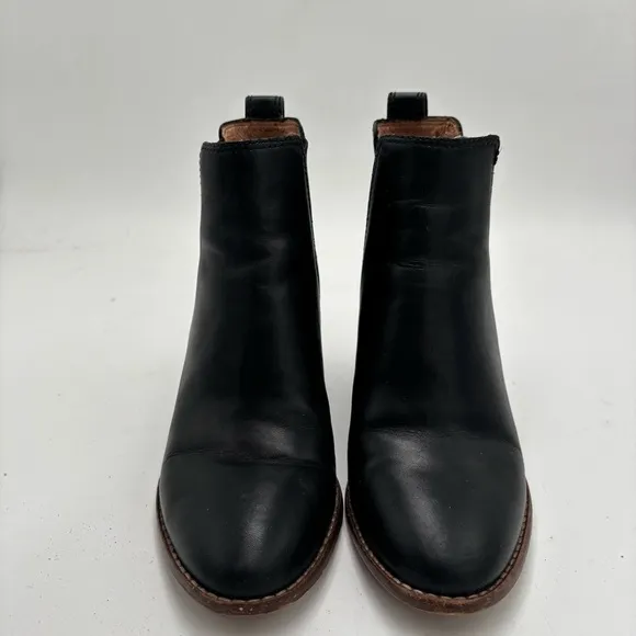 Madewell Women’s 6 Black Leather The Regan Chelsea Heeled Ankle Boots