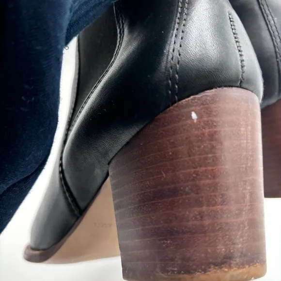 Madewell Women’s 6 Black Leather The Regan Chelsea Heeled Ankle Boots