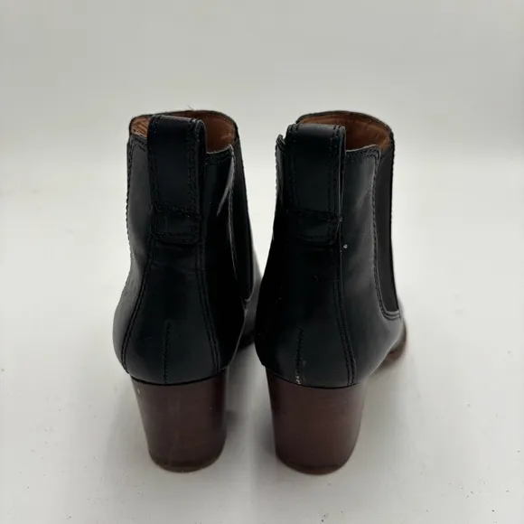 Madewell Women’s 6 Black Leather The Regan Chelsea Heeled Ankle Boots