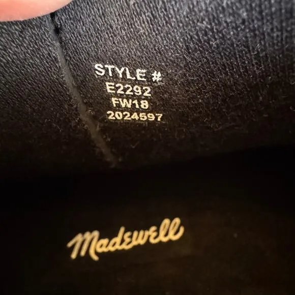 Madewell Women's Size 10 Black Chelsea Rain Boots Pull On Rubber Goth Grunge