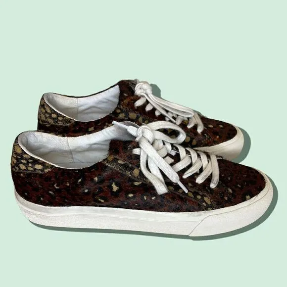 Madewell Low Top Sneakers in Painted Leopard Colorblock Calf Hair