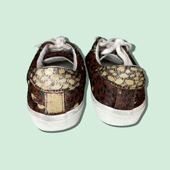 Madewell Low Top Sneakers in Painted Leopard Colorblock Calf Hair