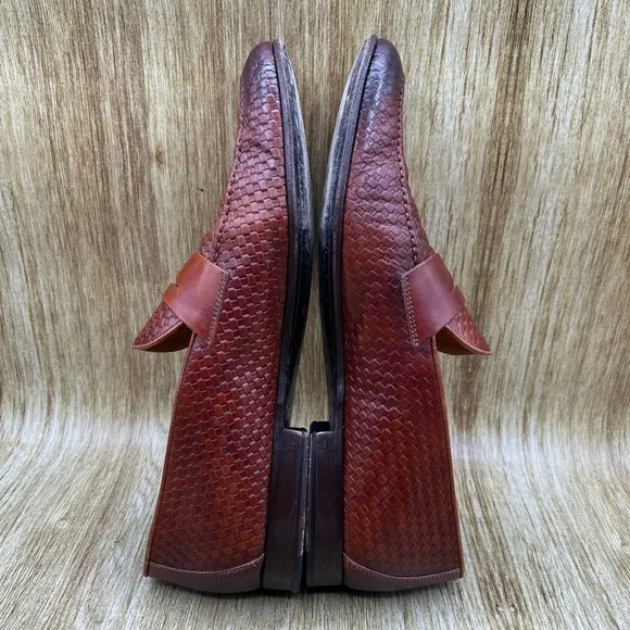 Magnanni Altea Penny Loafers Men's Size 12 D Brown Woven Casual Shoes