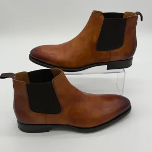 Magnanni Foster Chelsea Boots 19395 Leather Dress Ankle Boots Cuero Brown 11 M