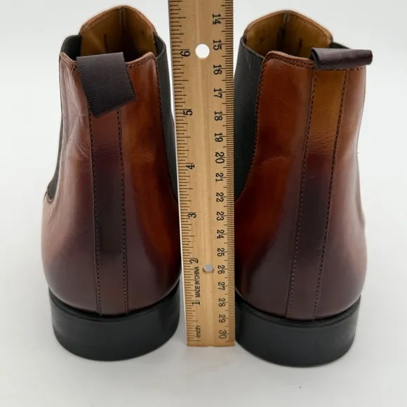 Magnanni Foster Chelsea Boots 19395 Leather Dress Ankle Boots Cuero Brown 11 M