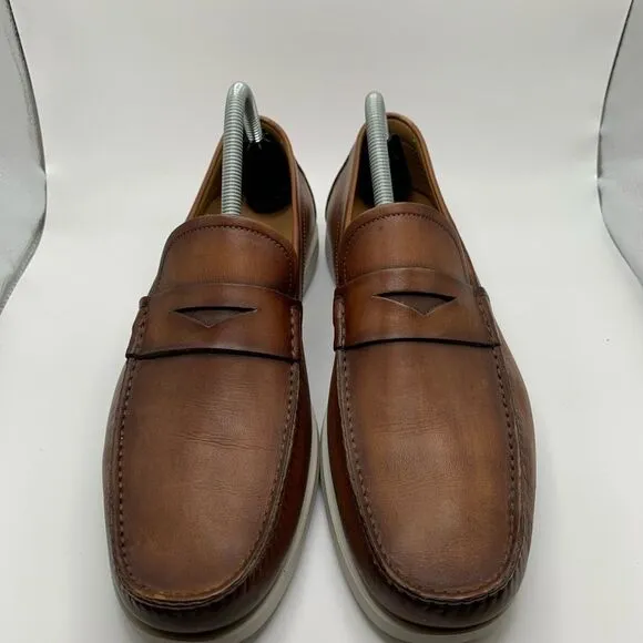 Magnanni Mens Brown Slip On‎ Driving Loafers Size 8M EUC Shoes