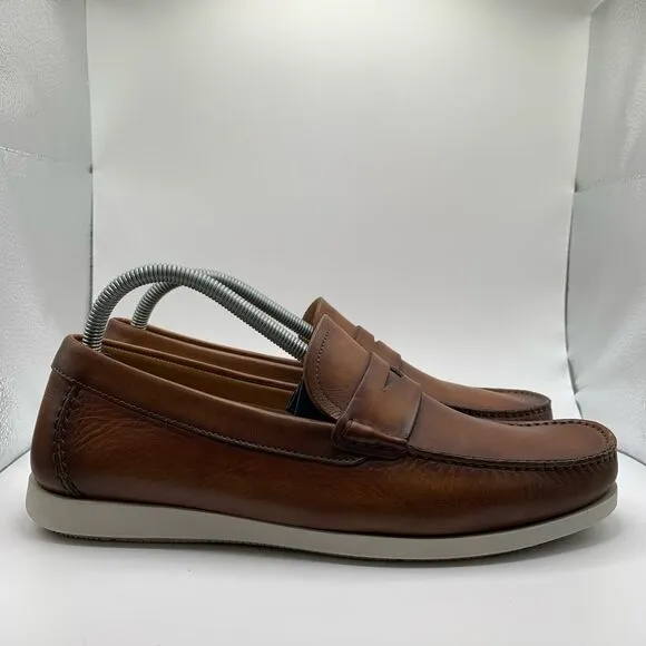 Magnanni Mens Brown Slip On‎ Driving Loafers Size 8M EUC Shoes