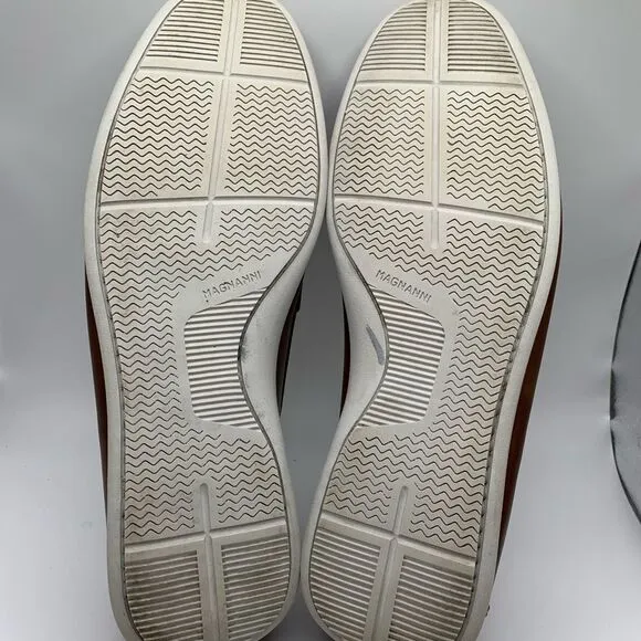 Magnanni Mens Brown Slip On‎ Driving Loafers Size 8M EUC Shoes