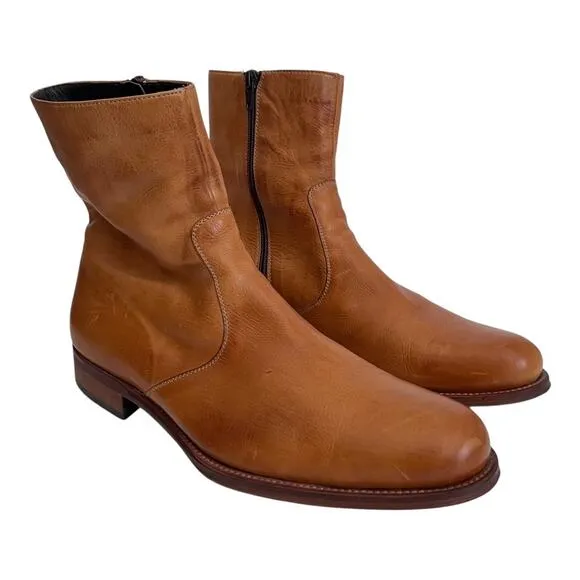 MAGNANNI  Men’s Leather Side Zip Chelsea Boots Size 9