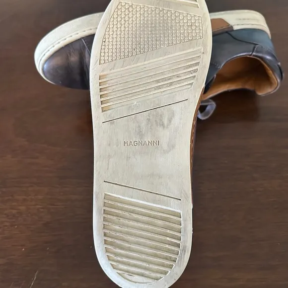 MagnanniMen's Burnished Leather Low-Top Sneakers Originally $475