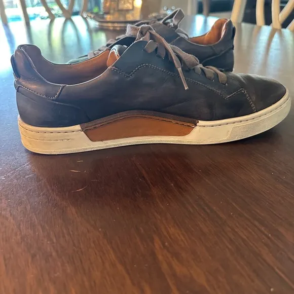 MagnanniMen's Burnished Leather Low-Top Sneakers Originally $475