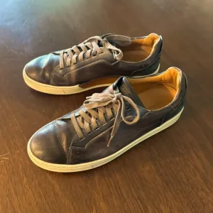MagnanniMen's Burnished Leather Low-Top Sneakers Originally $475