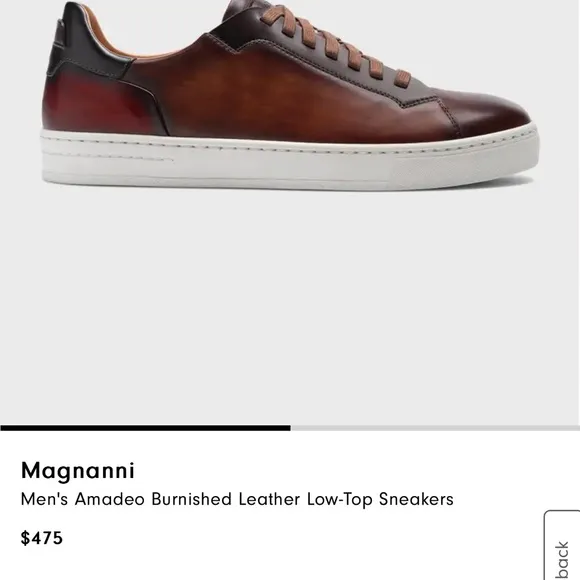 MagnanniMen's Burnished Leather Low-Top Sneakers Originally $475