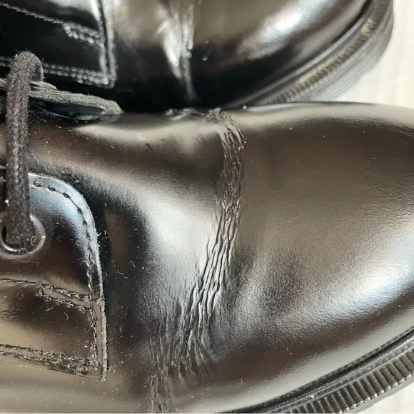 Maje Black Leather Lace Up Combat Boots Size 36/5.5