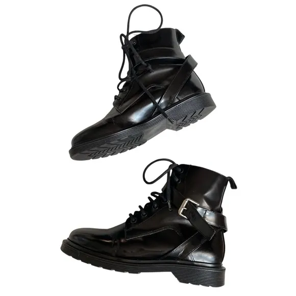 Maje Black Leather Lace Up Combat Boots Size 36/5.5