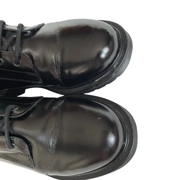 Maje Black Leather Lace Up Combat Boots Size 36/5.5