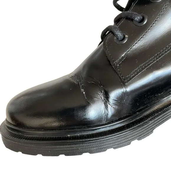 Maje Black Leather Lace Up Combat Boots Size 36/5.5