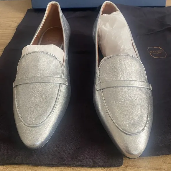 Malone Souliers Bruni Flats Color Silver Size 35.5 - 5 Hand Made In Italy NWD