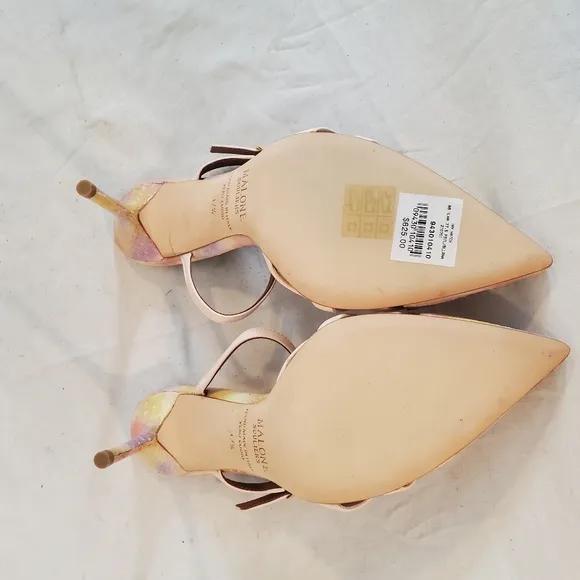 Malone Souliers Women's 37.5 Ankle Leather Strap Heel Sandals *Flaws* New