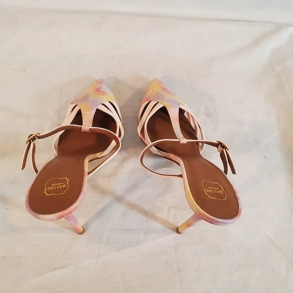 Malone Souliers Women's 37.5 Ankle Leather Strap Heel Sandals *Flaws* New