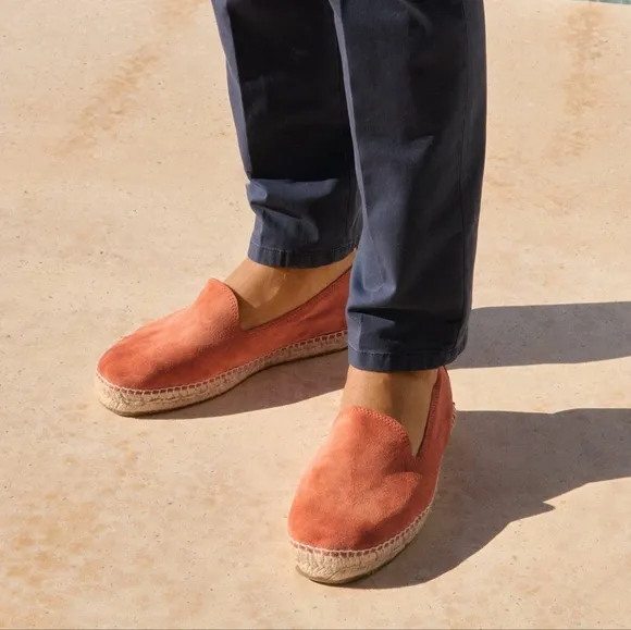 Manebí From Anthropologie Suede Espadrilles Hamptons In Orange Rust Size 39