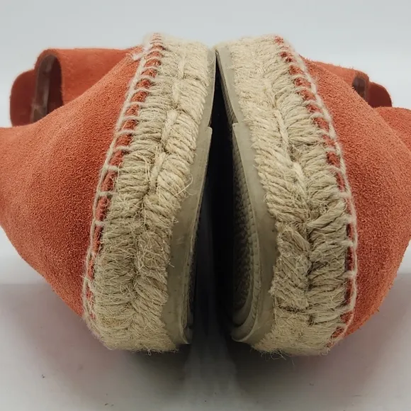 Manebí From Anthropologie Suede Espadrilles Hamptons In Orange Rust Size 39