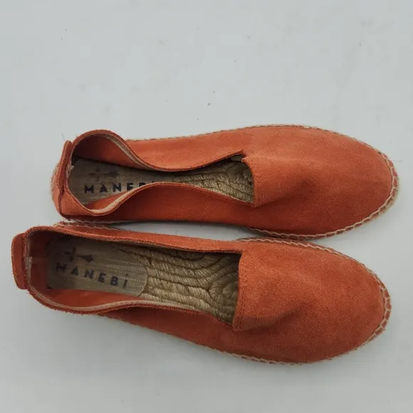 Manebí From Anthropologie Suede Espadrilles Hamptons In Orange Rust Size 39