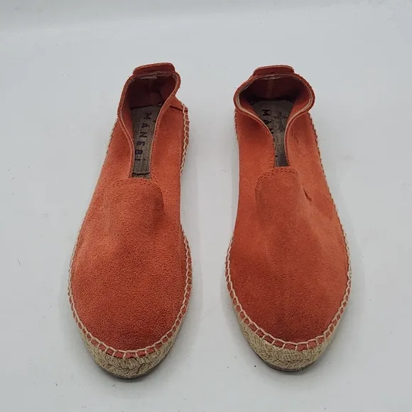Manebí From Anthropologie Suede Espadrilles Hamptons In Orange Rust Size 39