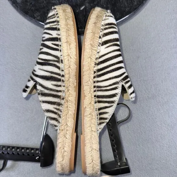 Manebi Zebra Print Calf Hair/Leather Mules Flats Women's Size 37 / 6 US