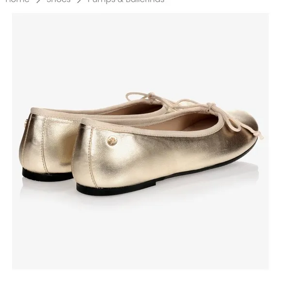 Mannuela de Juan soft gold leather girls flats 36