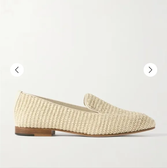 MANOLO BLAHNIK Pitakara Woven Raffia Loafers