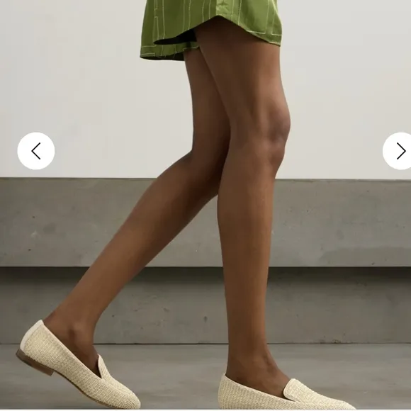 MANOLO BLAHNIK Pitakara Woven Raffia Loafers