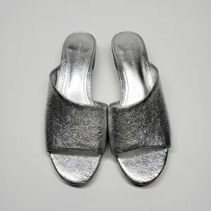 MARC FISHER LEATHER SLIP ON SANDALS